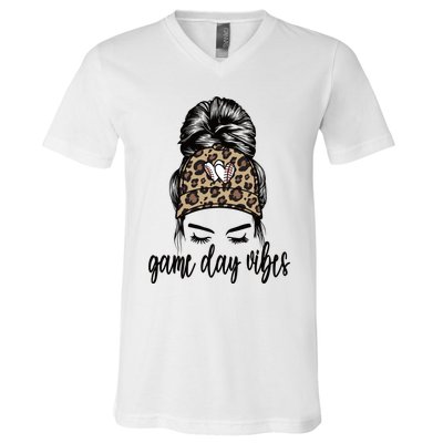 Game Day Vibes Baseball Game Day Gift V-Neck T-Shirt