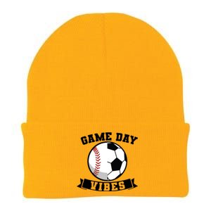 Game Day Vibes Baseball Gift Knit Cap Winter Beanie