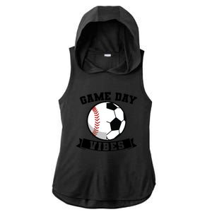 Game Day Vibes Baseball Gift Ladies PosiCharge Tri-Blend Wicking Draft Hoodie Tank