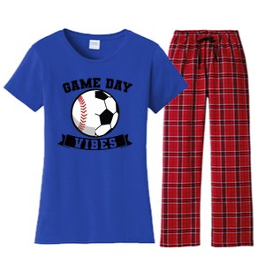 Game Day Vibes Baseball Gift Women's Flannel Pajama Set