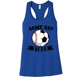 Game Day Vibes Baseball Gift Women's Racerback Tank