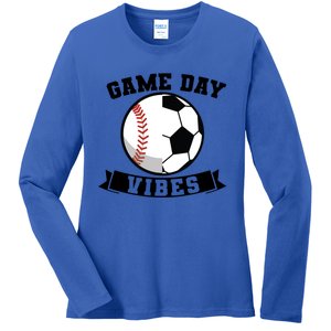 Game Day Vibes Baseball Gift Ladies Long Sleeve Shirt