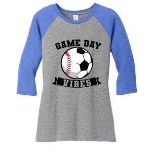 Game Day Vibes Baseball Gift Women's Tri-Blend 3/4-Sleeve Raglan Shirt