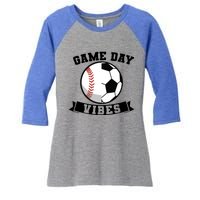 Game Day Vibes Baseball Gift Women's Tri-Blend 3/4-Sleeve Raglan Shirt