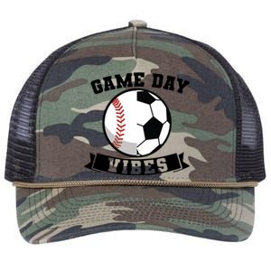 Game Day Vibes Baseball Gift Retro Rope Trucker Hat Cap