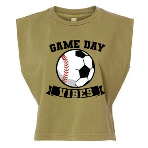 Game Day Vibes Baseball Gift Garment-Dyed Women's Muscle Tee