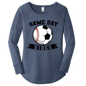 Game Day Vibes Baseball Gift Women's Perfect Tri Tunic Long Sleeve Shirt