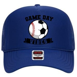 Game Day Vibes Baseball Gift High Crown Mesh Back Trucker Hat