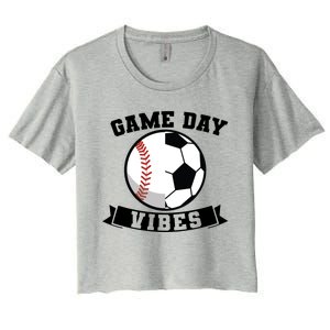 Game Day Vibes Baseball Gift Women's Crop Top Tee