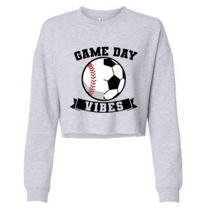 Game Day Vibes Baseball Gift Cropped Pullover Crew