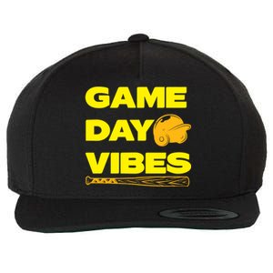 Game Day Vibes Funny Baseball Meaningful Gift Wool Snapback Cap