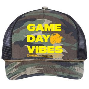 Game Day Vibes Funny Baseball Meaningful Gift Retro Rope Trucker Hat Cap