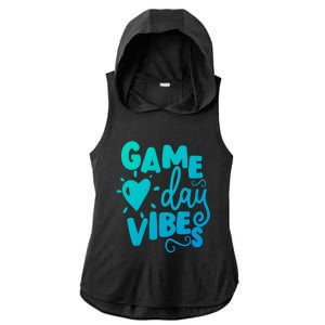 Game Day Vibes Inspirational Baseball Player Game Fan Cute Gift Ladies PosiCharge Tri-Blend Wicking Draft Hoodie Tank