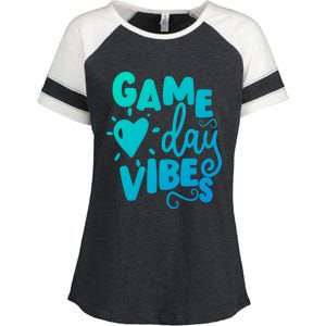 Game Day Vibes Inspirational Baseball Player Game Fan Cute Gift Enza Ladies Jersey Colorblock Tee