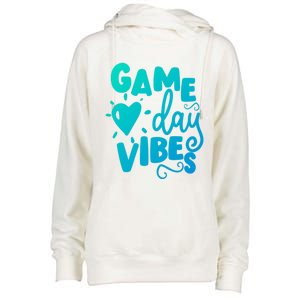 Game Day Vibes Inspirational Baseball Player Game Fan Cute Gift Womens Funnel Neck Pullover Hood