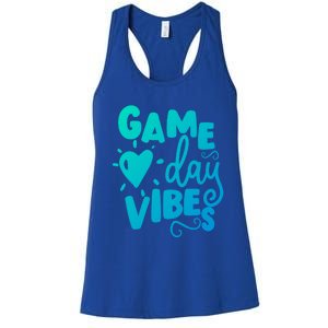 Game Day Vibes Inspirational Baseball Player Game Fan Cute Gift Women's Racerback Tank