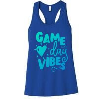 Game Day Vibes Inspirational Baseball Player Game Fan Cute Gift Women's Racerback Tank