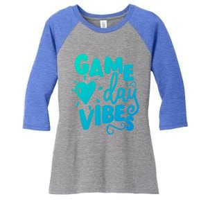 Game Day Vibes Inspirational Baseball Player Game Fan Cute Gift Women's Tri-Blend 3/4-Sleeve Raglan Shirt