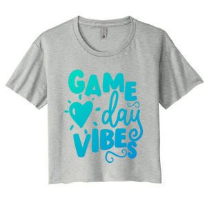 Game Day Vibes Inspirational Baseball Player Game Fan Cute Gift Women's Crop Top Tee