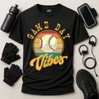 Game Day Vibes Retro Baseball Season Players And Fans Design Gift Cooling Performance Crew T-Shirt