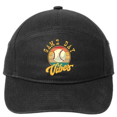 Game Day Vibes Retro Baseball Season Players And Fans Design Gift 7-Panel Snapback Hat