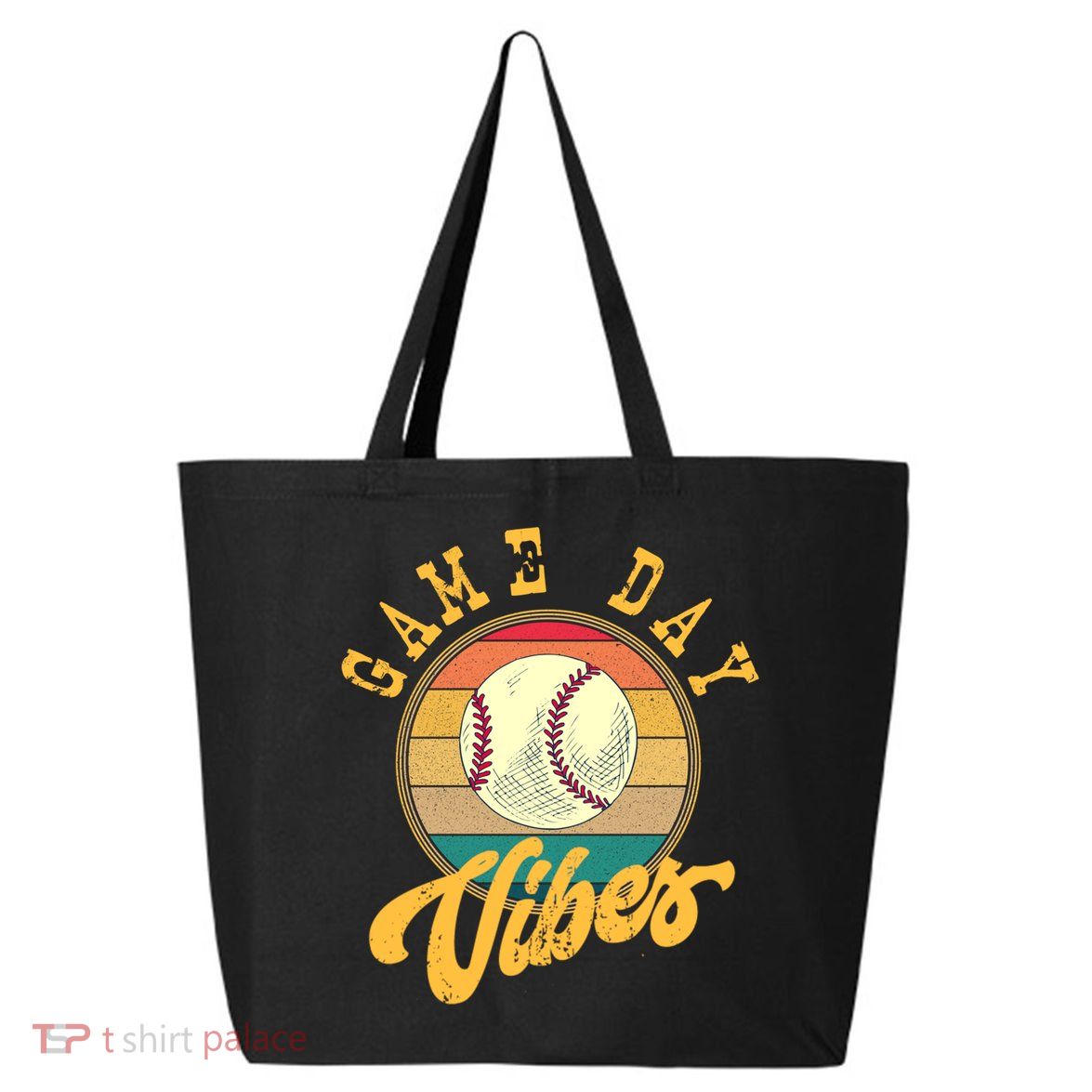 Game Day Vibes Retro Baseball Season Players And Fans Design Gift 25L Jumbo Tote