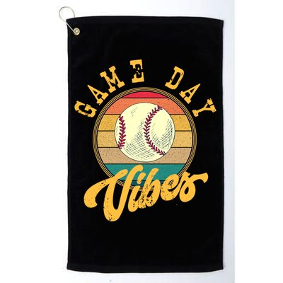 Game Day Vibes Retro Baseball Season Players And Fans Design Gift Golf Towel