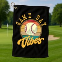 Game Day Vibes Retro Baseball Season Players And Fans Design Gift Golf Towel