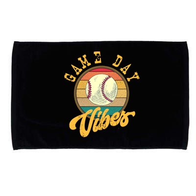 Game Day Vibes Retro Baseball Season Players And Fans Design Gift Microfiber Hand Towel