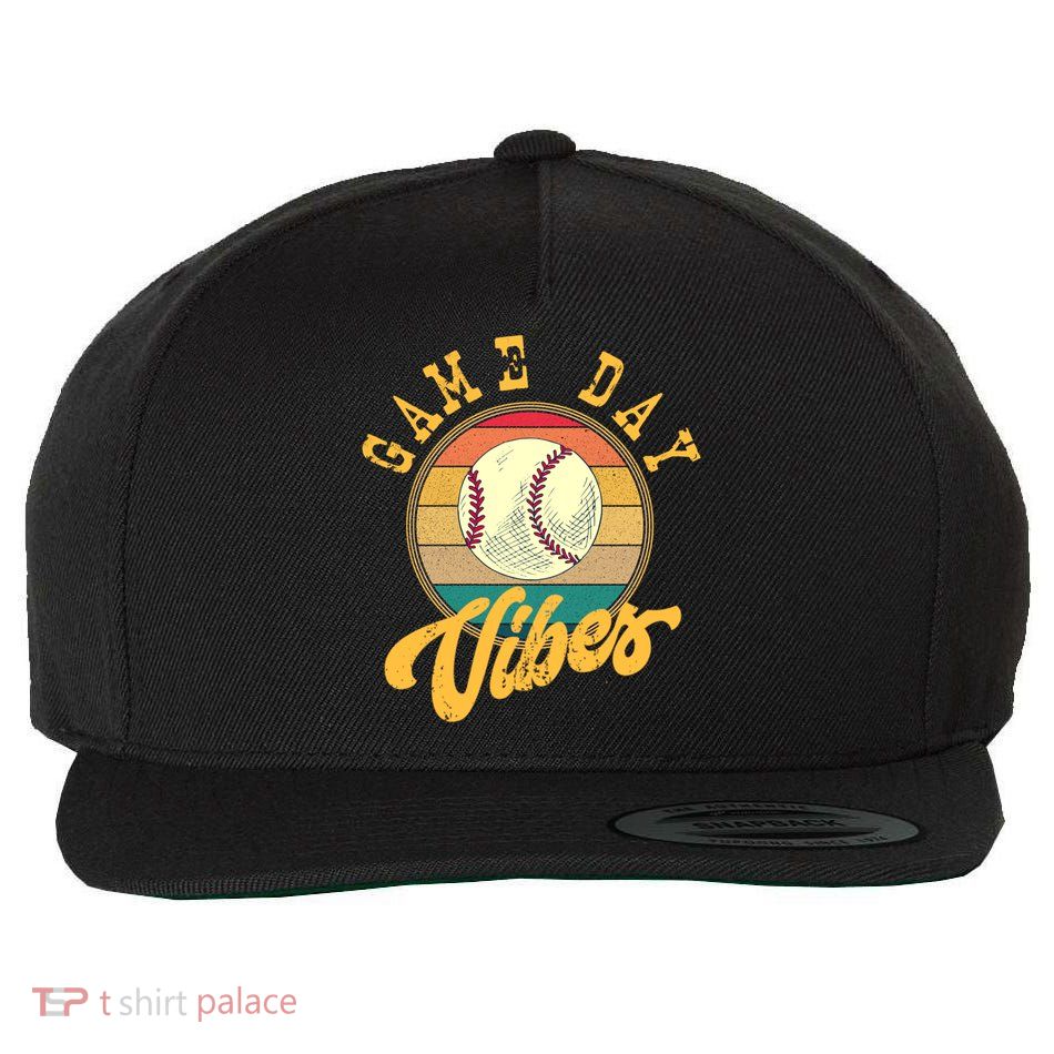 Game Day Vibes Retro Baseball Season Players And Fans Design Gift Wool Snapback Cap