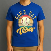 Game Day Vibes Retro Baseball Season Players And Fans Design Gift T-Shirt