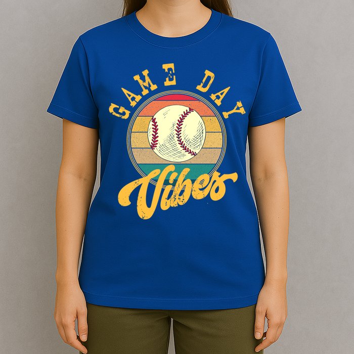 Game Day Vibes Retro Baseball Season Players And Fans Design Gift T-Shirt