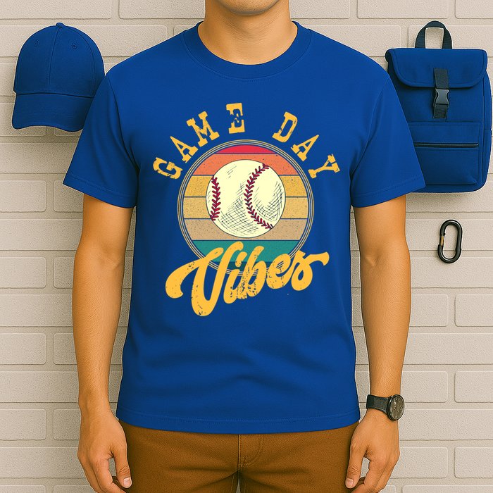 Game Day Vibes Retro Baseball Season Players And Fans Design Gift T-Shirt