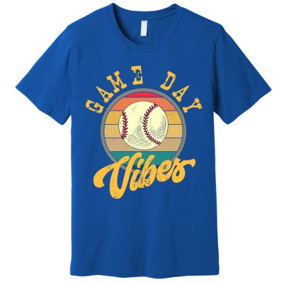 Game Day Vibes Retro Baseball Season Players And Fans Design Gift Premium T-Shirt