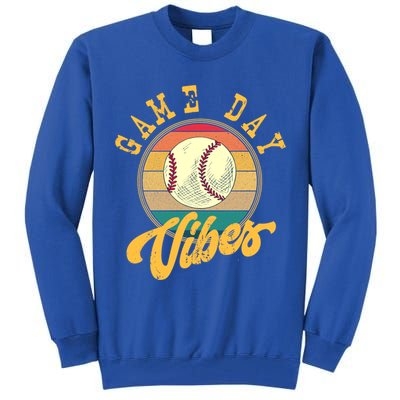 Game Day Vibes Retro Baseball Season Players And Fans Design Gift Tall Sweatshirt