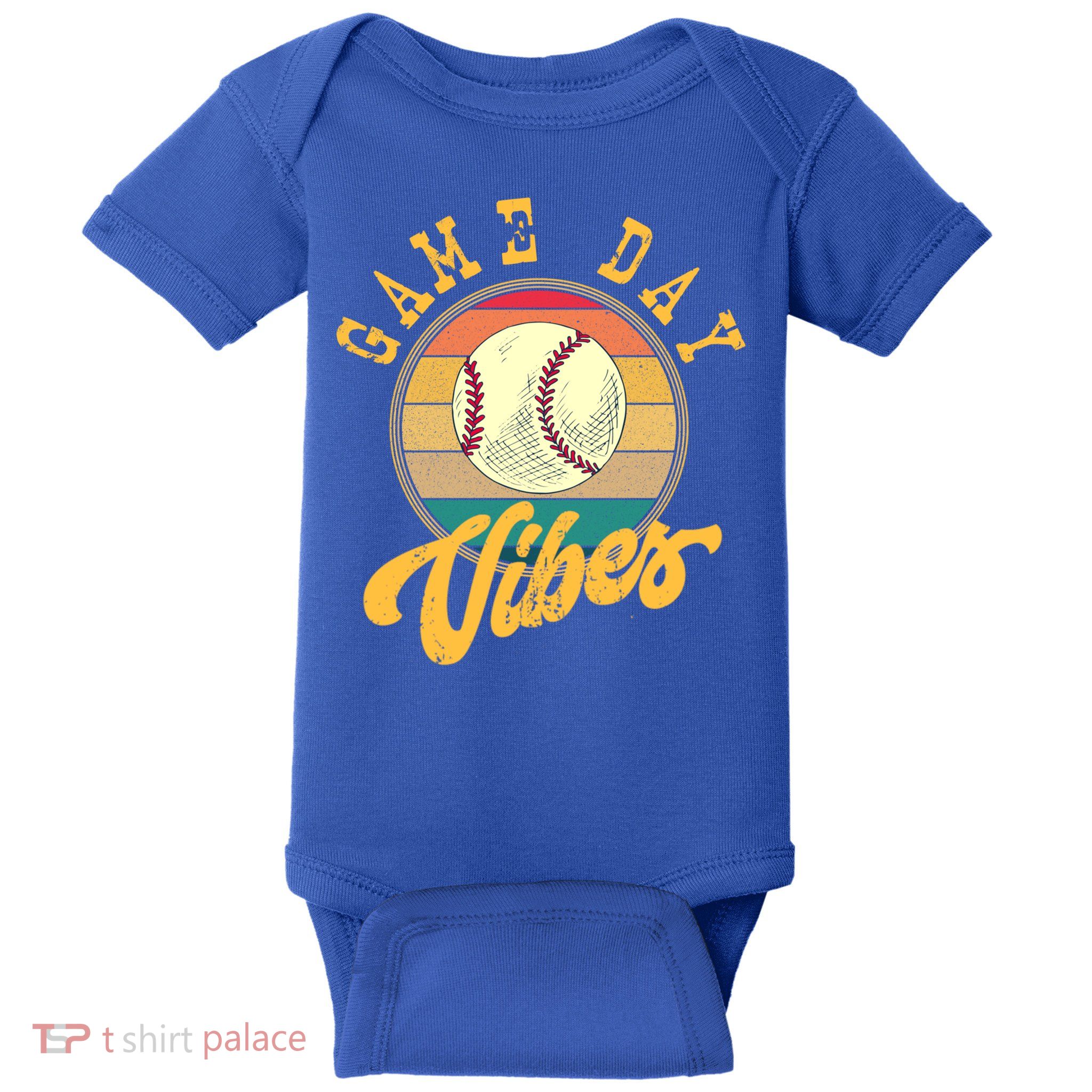Game Day Vibes Retro Baseball Season Players And Fans Design Gift Baby Bodysuit