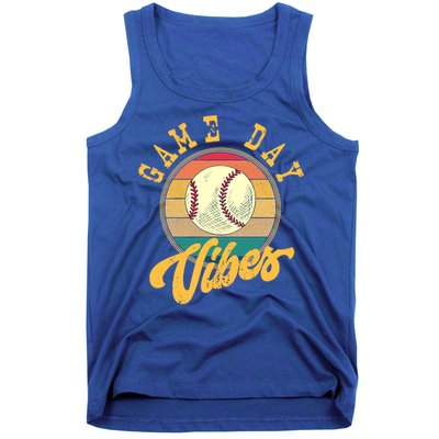Game Day Vibes Retro Baseball Season Players And Fans Design Gift Tank Top