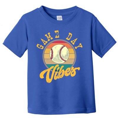 Game Day Vibes Retro Baseball Season Players And Fans Design Gift Toddler T-Shirt