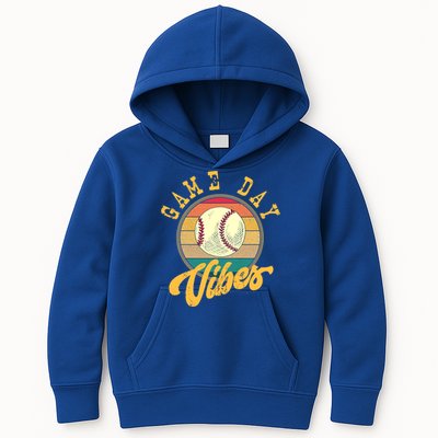 Game Day Vibes Retro Baseball Season Players And Fans Design Gift Kids Hoodie