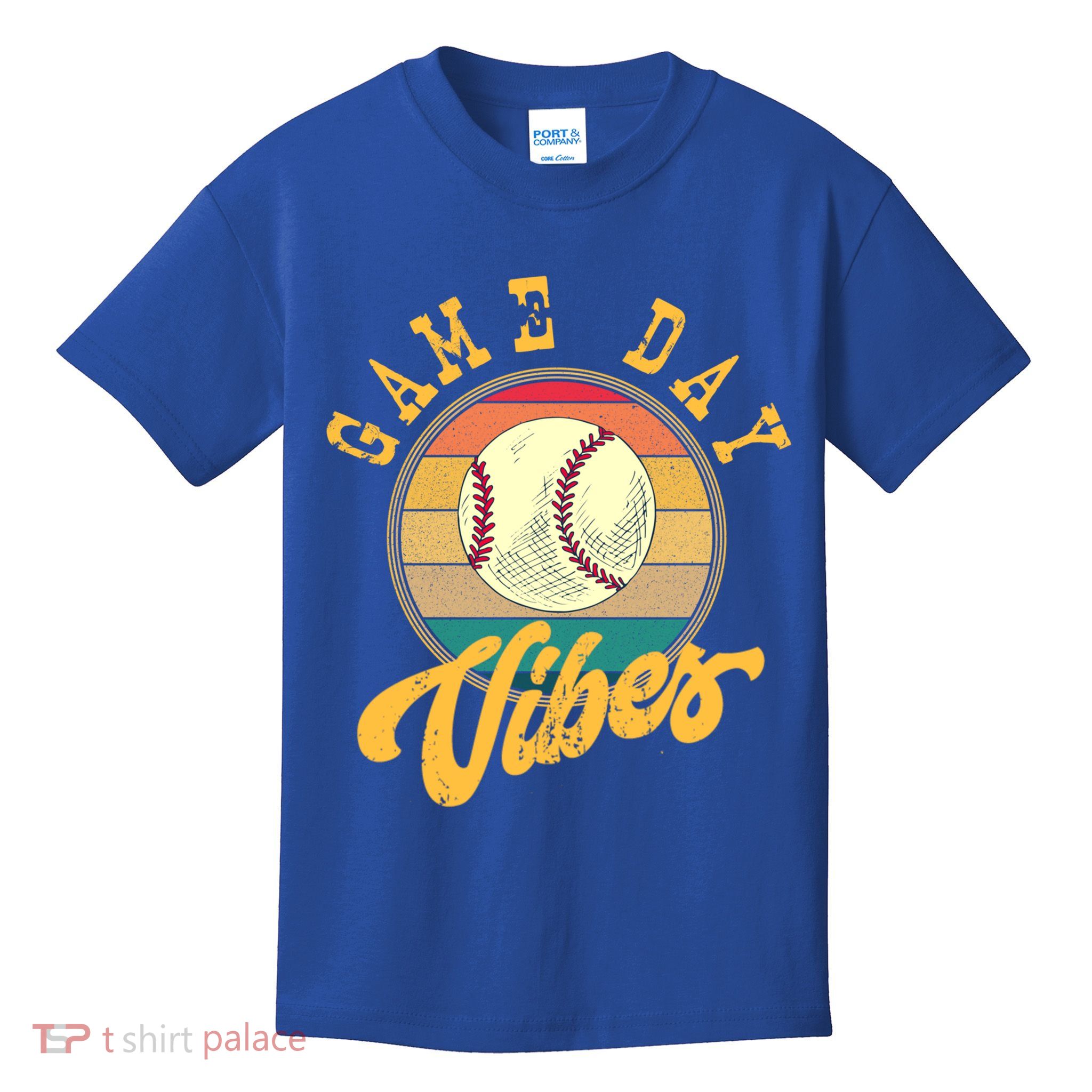 Game Day Vibes Retro Baseball Season Players And Fans Design Gift Kids T-Shirt