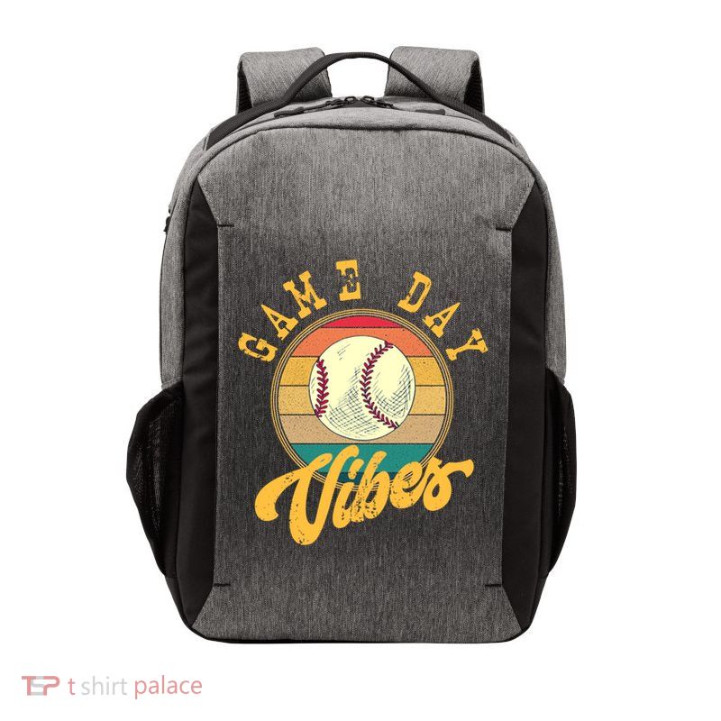 Game Day Vibes Retro Baseball Season Players And Fans Design Gift Vector Backpack