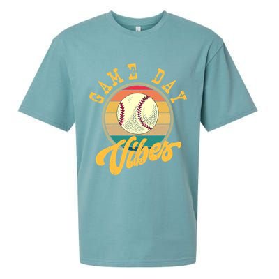 Game Day Vibes Retro Baseball Season Players And Fans Design Gift Sueded Cloud Jersey T-Shirt