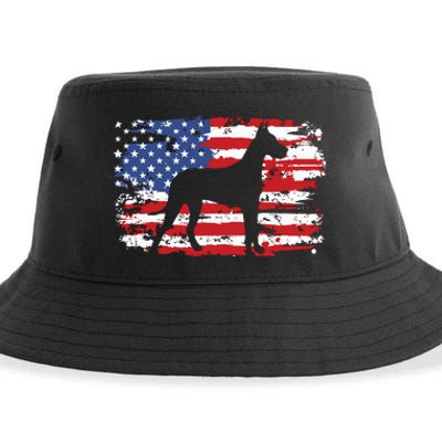 Great Dane Vintage American Flag Sustainable Bucket Hat