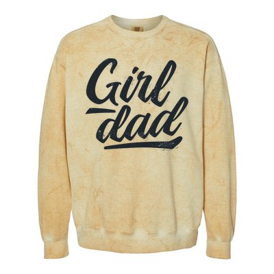 Girl Dad Vintage Gift Colorblast Crewneck Sweatshirt