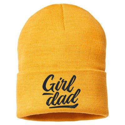 Girl Dad Vintage Gift Sustainable Knit Beanie