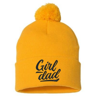 Girl Dad Vintage Gift Pom Pom 12in Knit Beanie