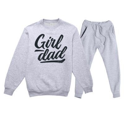 Girl Dad Vintage Gift Premium Crewneck Sweatsuit Set