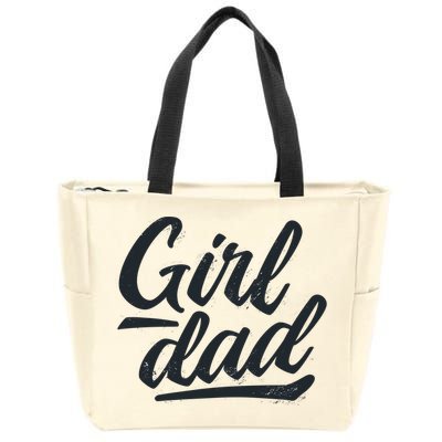 Girl Dad Vintage Gift Zip Tote Bag