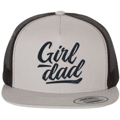 Girl Dad Vintage Gift Flat Bill Trucker Hat