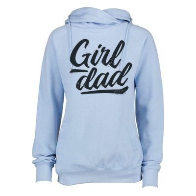 Girl Dad Vintage Gift Womens Funnel Neck Pullover Hood